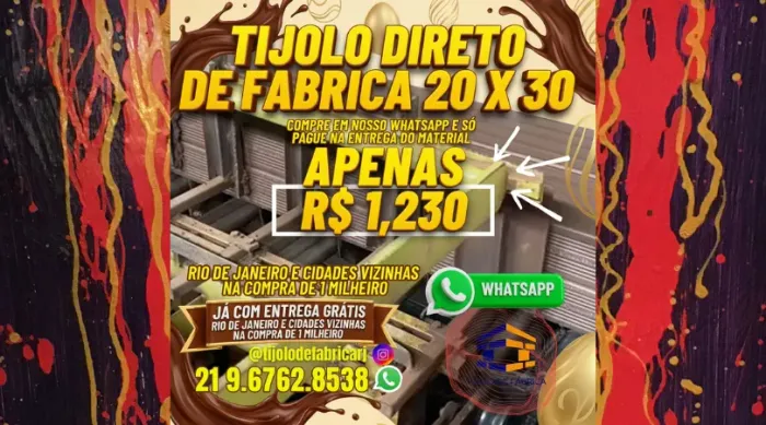 tijolo 8 furos preço de fábrica 