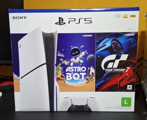 PlayStation 5 Slim Disc Novo + Astro Bot + Gran Turismo 7 | Nota Amazon<br>