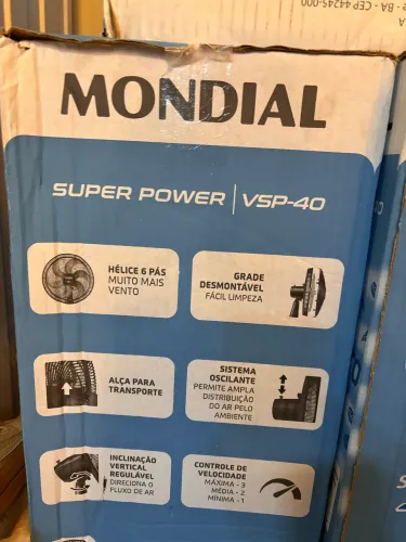 Ventilador Coluna MONDIAL Super Power, 40cm, 110V | 6 pás, VSP-40C-B