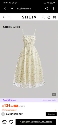 Vestido tule shein