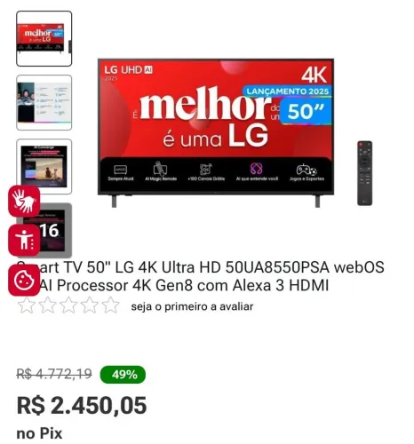 Tv LG 50 polegadas lacrada