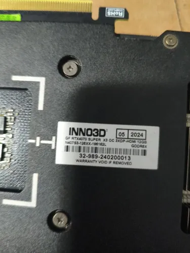 Placa de Vídeo INNO3D GeForce RTX 4070 Super X3 OC 12GB GDDR6X
