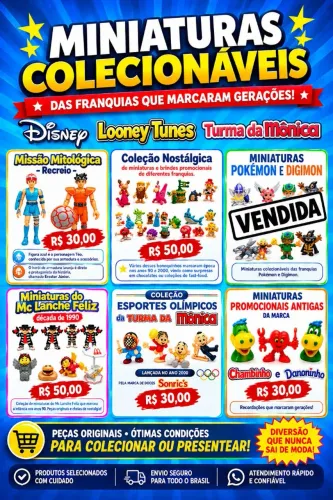 Coleção Miniaturas Promocionais | Anos 1990 e 2000 | Várias Franquias | Consulte Preços