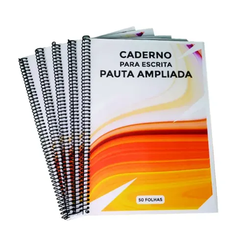CADERNO PAUTA AMPLIADA BAIXA VISÃO 50 FLS - KIT 5 UND