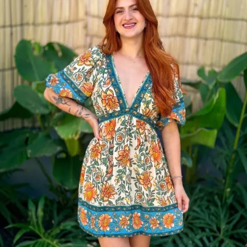 FARM novo vestido curto Jardim Boho