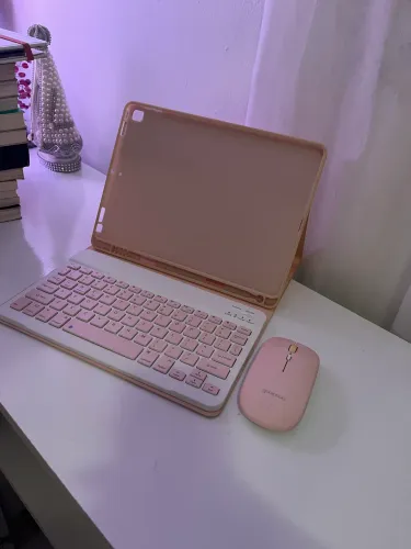 kit teclado, mouse e capa para ipad