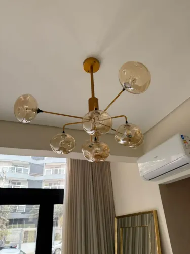 Lustre moderno pendente 6 globos