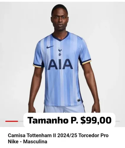 Camisa Nike Tottenham II 2024/25 Torcedor Pro tamanho P