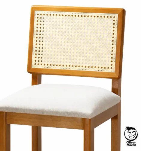 Banqueta Madeira Maciça Encosto Telinha