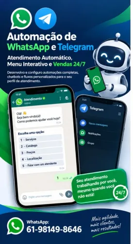 Automação de WhatsApp e Telegram | Atendimento Automáticos
