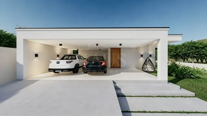 Casa Linear em Construção com Espaço Gourmet, Piscina e Privacidade Absoluta no Bosque do 