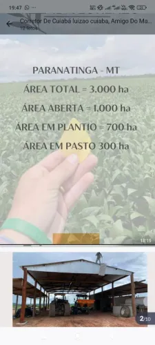Arrendamento fazenda pra soja 700hec plantando em Paranatinga MT.