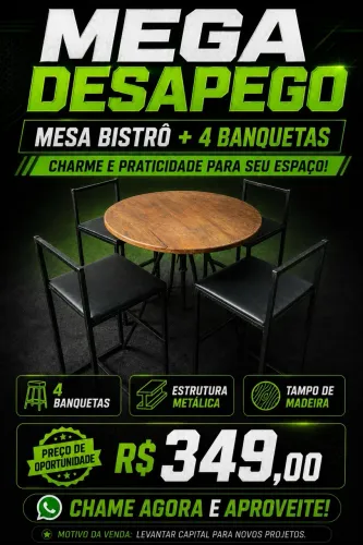 Mesa bistrô + banquetas