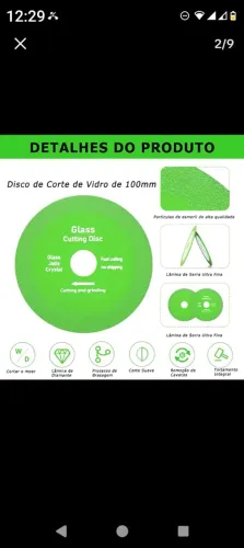Kit 3/5 Discos Diamantados 100mm x 20mm p/ Cortar Vidro Espelho Cerâmica Porcelanato