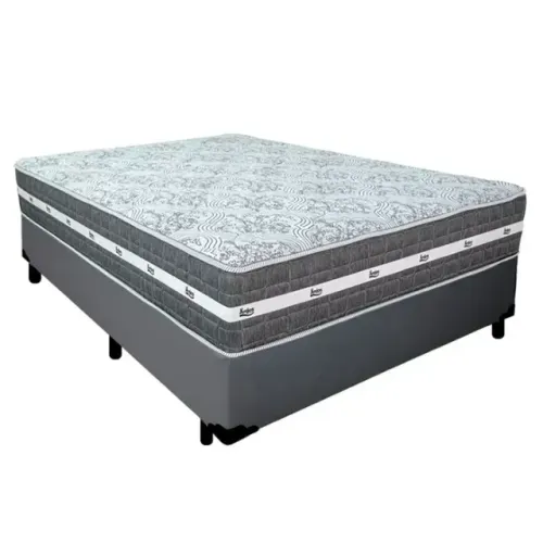 Cama Box Casal Completa com Colchão Novo Graphite