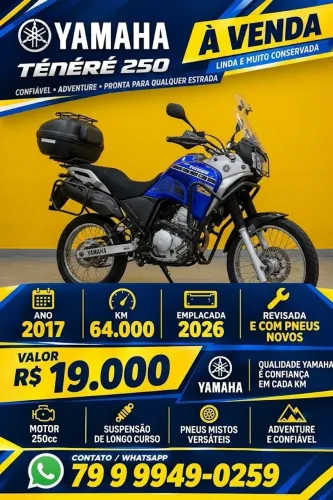 XTZ 250 TENERE BLUE FLEX ano 2017<br>