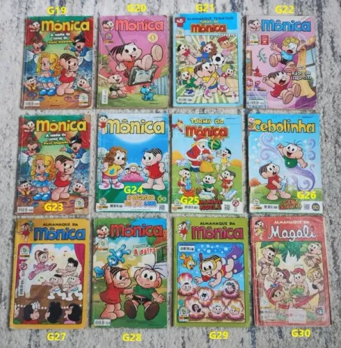 Lote com 30 gibis antigos e revistas de personagens clássicos