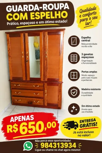 Guarda-roupa com espelho