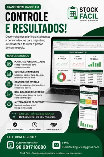 PLANILHAS INTELIGENTES E PERSONALIZADAS PARA SUA EMPRESA!