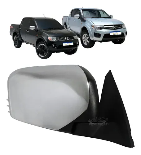 Retrovisor Mitsubishi Triton 2009 A 2017 Cromado S/pisca