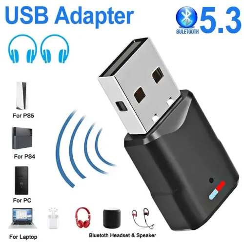 Adaptador Bluetooth 5.3 Áudio PS5, PS4, Nintendo Switch, Xbox, PC e Notebook