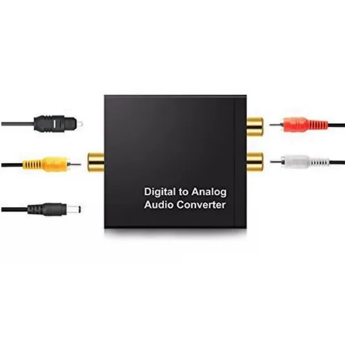 Conversor de Áudio Ótico Digital para Analógico - Coaxial para Rca + Cabo de Audio