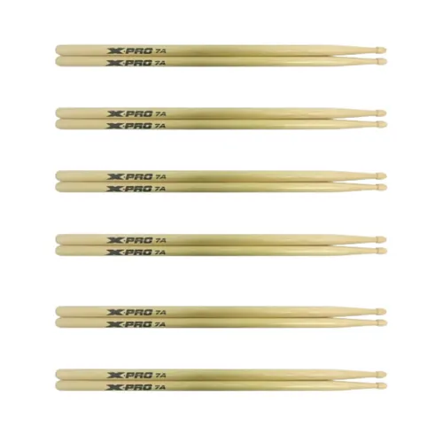 Baquetas X-PRO 7A C. Ibanez Madeira Kit Com 6 Pares