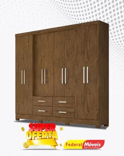 Guarda Roupa 8 Portas 4 Gavetas Pés Direto da Fabrica Fazemos Entrega