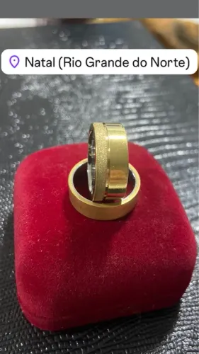 Par Alianças Diamantado Moeda Antiga
