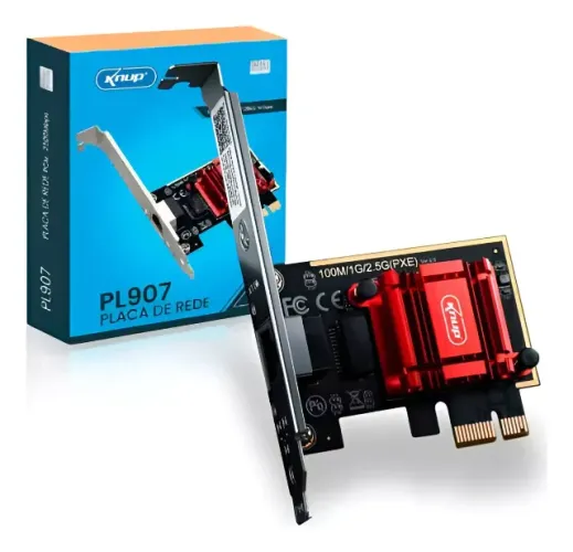 Placa de rede Pci-E 2.5Gbps 10/100/1000/2500 Knup PL907