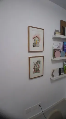 Quadros pintura em aquarela, por Juliana Oliveira, com moldura