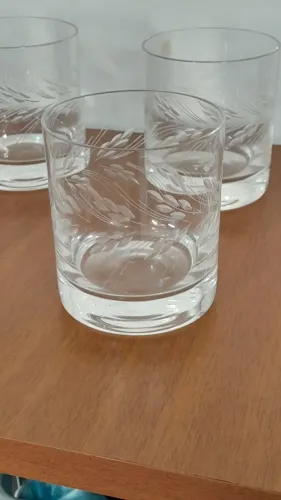 Copos uisque cristal lapidado / vintage