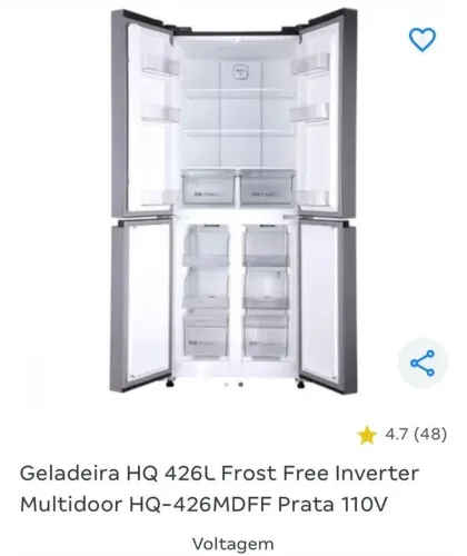 Refrigerador novo e lacrado.
