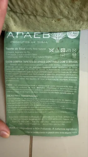 Tapete Sisal 100% fibra Natural