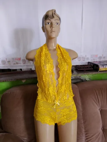 Lingerie Amarela Rendada