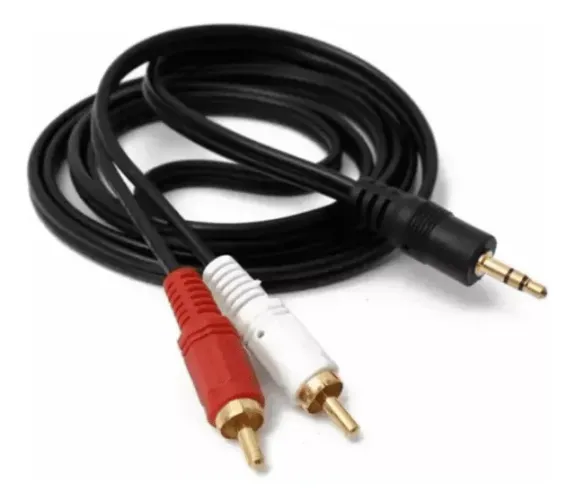 Cabo De Áudio Auxiliar P2 Macho Para 2 Rca Macho 1,5 Metros