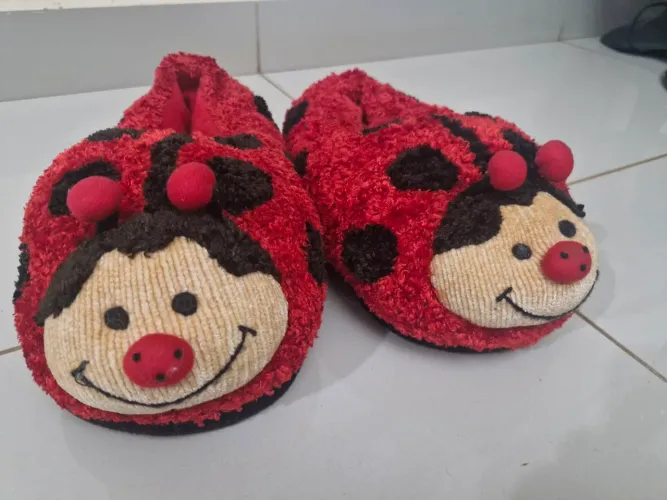 Pantufas de Joaninha Divertidas e Confortáveis 37 ao 40