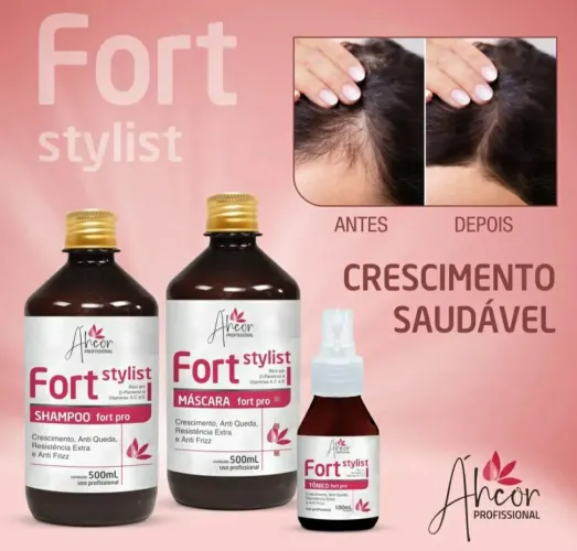 Kit Fort Stylist Ahcor - Crescimento Saudável dos Cabelos