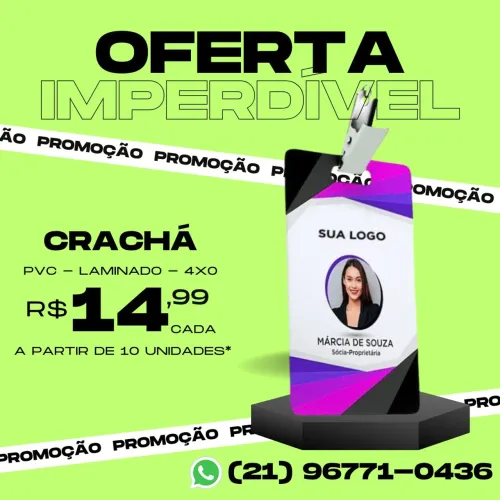Crachás Personalizados - Oferta Imperdível!