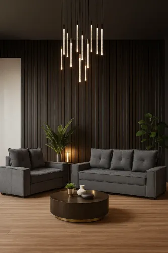 (PRODUTO NOVO) Sofá 2 e 3 lugares Barcelona Cinza a Pronta Entrega