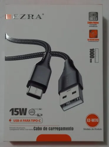 Cabo carregamento USB para Tipo-C