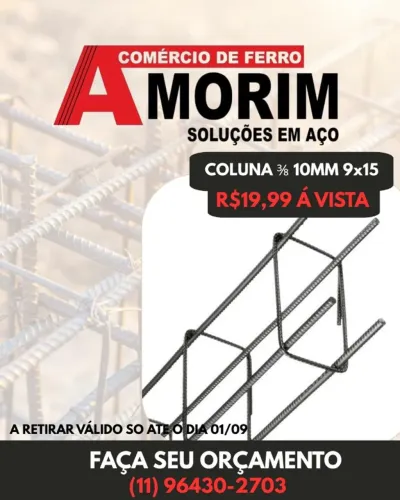 coluna 9x15 ferro 10mm