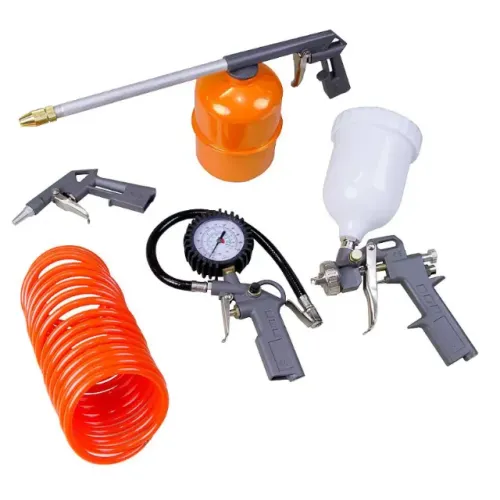 Pistola de Pintura Tanque Alto para Uso em Compressor com 5 Peças