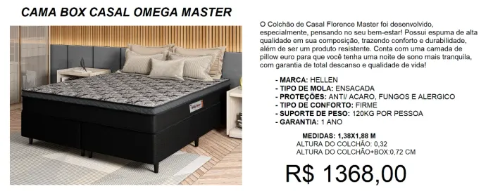 Cama box casal a pronta entrega com alto suporte