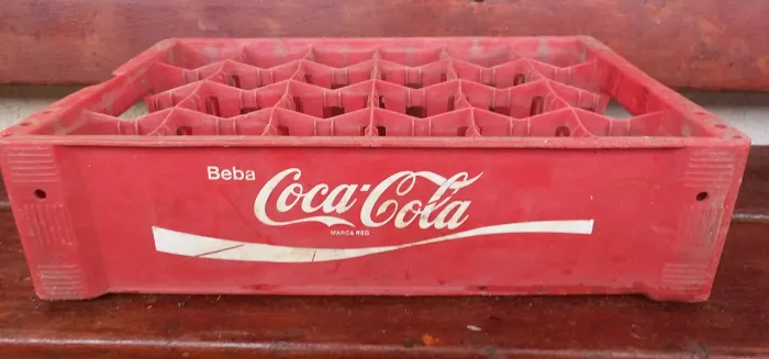 Engradado refrigerante coca cola antiguidade enfeite decoração artesanato cenário antigo