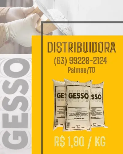 Gesso pronto para uso 1kg por R$ 1,90 | Pacote fechado com 20 unidades (20kg) por R$ 38,00