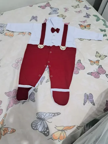 Macacão Bebê Vermelho com Gravata