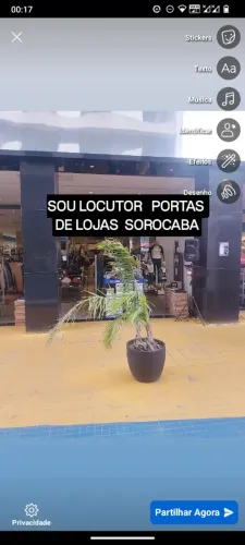 Sou locutor porta de lojas Sorocaba 
