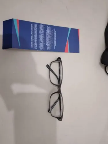 armação óculos de grau cinza com preto