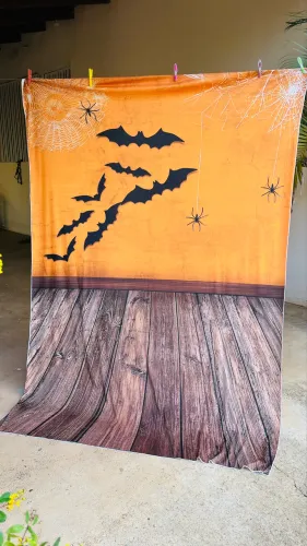 Fundo Fotográfico Hallowen parede e chão 
